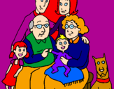 Disegno Famiglia pitturato su Arianna