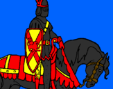 Disegno Cavaliere a cavallo pitturato su yuri mungianu