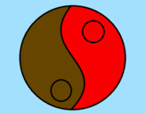 Disegno Yin e yang pitturato su GAETANO