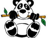 Disegno Orso panda  pitturato su morte 