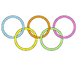 Disegno Anelli dei giochi olimpici  pitturato su giorgia!
