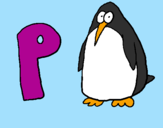 Disegno Pinguino pitturato su marty