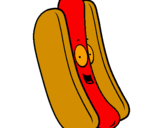 Disegno Hot dog pitturato su autoscla