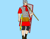 Disegno Soldato romano  pitturato su lucamario
