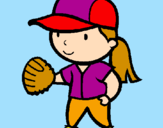 Disegno Giocatrice di baseball  pitturato su clagiari