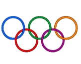 Disegno Anelli dei giochi olimpici  pitturato su ADRIANO