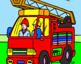 Disegno Camion dei Pompieri  pitturato su NONNO PAOLO