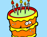Disegno Torta di compleanno 2 pitturato su gabriele
