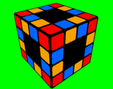 Disegno Cubo di Rubik pitturato su claudio