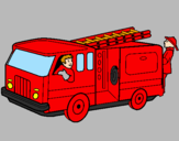 Disegno Pompieri sul camion  pitturato su FRANCESCO 1