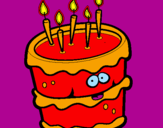 Disegno Torta di compleanno 2 pitturato su alessia passeri