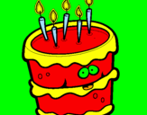 Disegno Torta di compleanno 2 pitturato su tota