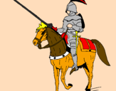 Disegno Cavallerizzo a cavallo  pitturato su CESARE