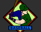 Disegno Logotipo baseball  pitturato su pietro