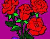 Disegno Mazzo di rose  pitturato su gaiad tiozzo