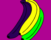 Disegno Banane  pitturato su desiree