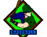 Disegno Logotipo baseball  pitturato su pietro