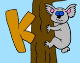 Disegno Koala  pitturato su giulia c