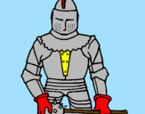 Disegno Cavaliere con una mazza  pitturato su lucamario