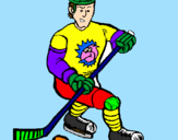 Disegno Giocatore di hockey su ghiaccio pitturato su carola