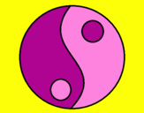 Disegno Yin e yang pitturato su MARYAM  
