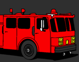 Disegno Camion dei pompieri pitturato su matteo17 13