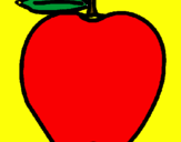Disegno mela  pitturato su ANNA P.
