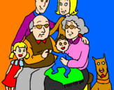 Disegno Famiglia pitturato su LA FAMIGLIA  CARLA