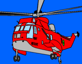 Disegno Elicottero di salvataggio  pitturato su FRANCESCO
