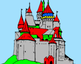 Disegno Castello medievale  pitturato su giovanni