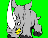 Disegno Rinoceronte II pitturato su riccardo