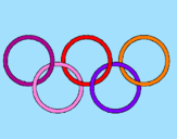 Disegno Anelli dei giochi olimpici  pitturato su giulia