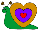 Disegno Lumachina cuore  pitturato su SILVIA 