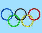 Disegno Anelli dei giochi olimpici  pitturato su MARCO