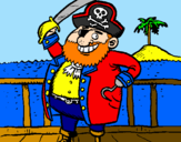 Disegno Pirata a bordo  pitturato su ALESSANDRO