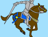 Disegno Cavaliere a cavallo IV pitturato su ANDREA