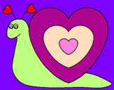 Disegno Lumachina cuore  pitturato su francy