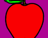 Disegno mela  pitturato su giulia