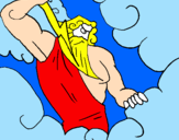 Disegno Zeus pitturato su owen