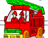 Disegno Camion dei Pompieri  pitturato su pompiere