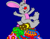 Disegno Coniglio di Pasqua pitturato su Daniele Simonetti