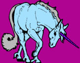 Disegno Unicorno brado  pitturato su megghy