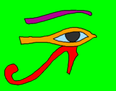 Disegno Occhio di Horus  pitturato su Sveva