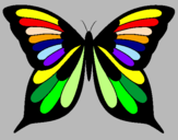Disegno Farfalla 8 pitturato su teodolindo