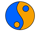 Disegno Yin e yang pitturato su emanuele