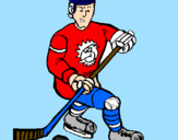 Disegno Giocatore di hockey su ghiaccio pitturato su messi