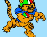 Disegno Giocatore tigre  pitturato su CRISTIAN