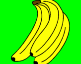 Disegno Banane  pitturato su alice