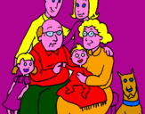 Disegno Famiglia pitturato su MARIA C.