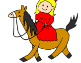 Disegno Principessa a cavallo  pitturato su Matilde